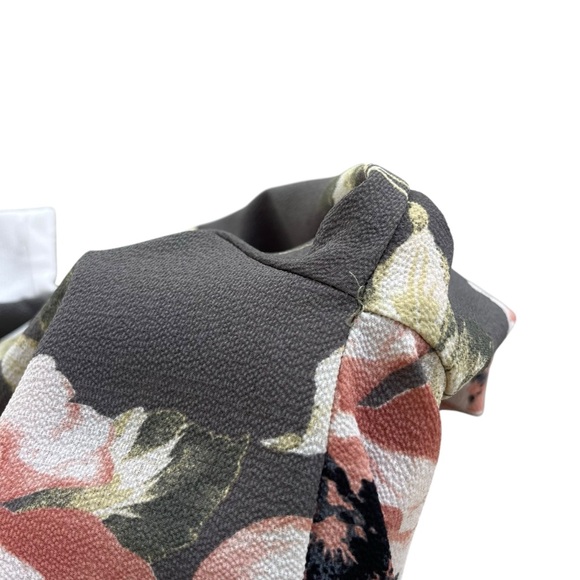 Le Lis Women’s Sz S Gray Blush Pink Floral Zip Chiffon Bomber Jacket Cottagecore - Picture 14 of 16